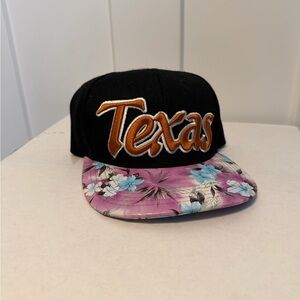 Texas Black and Floral Cap SnapBack